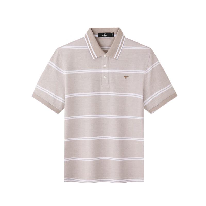Septwolves Men's Breathable Striped Short Sleeve Polo Shirt