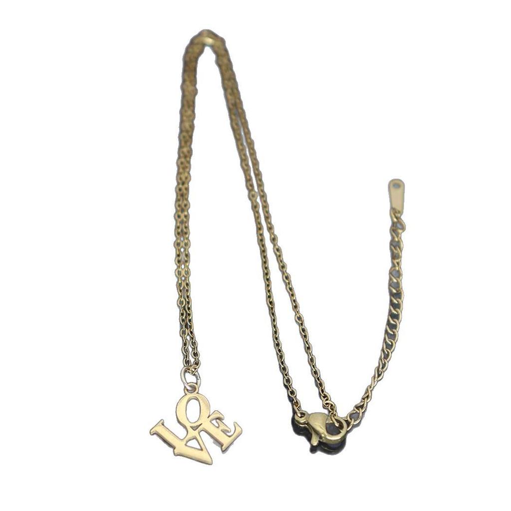 Versatile Stainless Steel English Letter Pendant Necklace - Fashionable Clavicle Chain for Festivals and Gifts