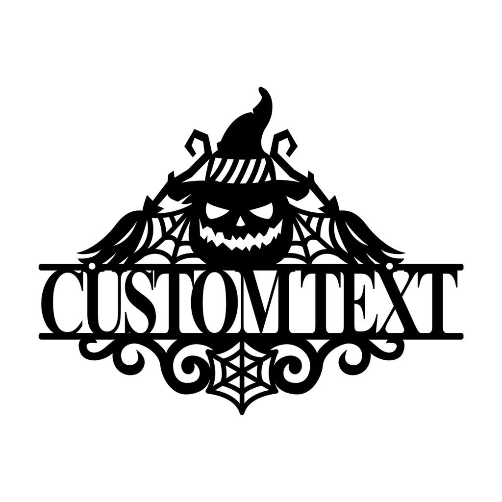 Custom Metal Halloween Sign Personalized Family Name Spooky Wall Art Decor