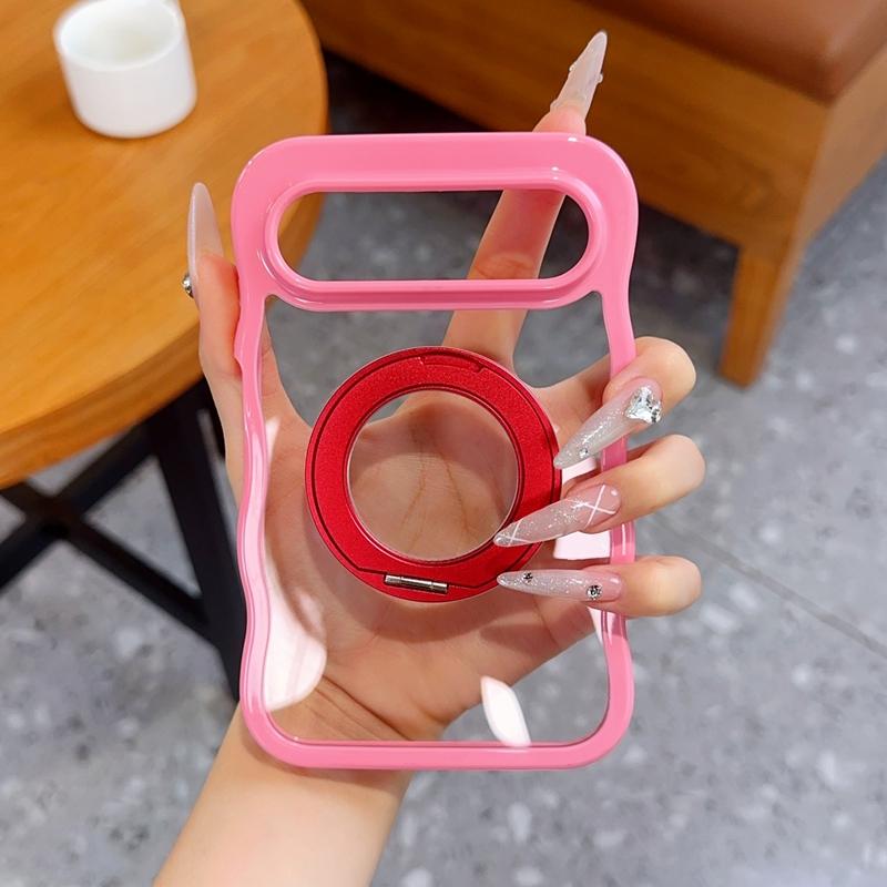 For Huawei Pura X View Case Hard Transparent Ring Stand Magnetic MagSafe Protective Back Cover case For Huawei Pura X View shell