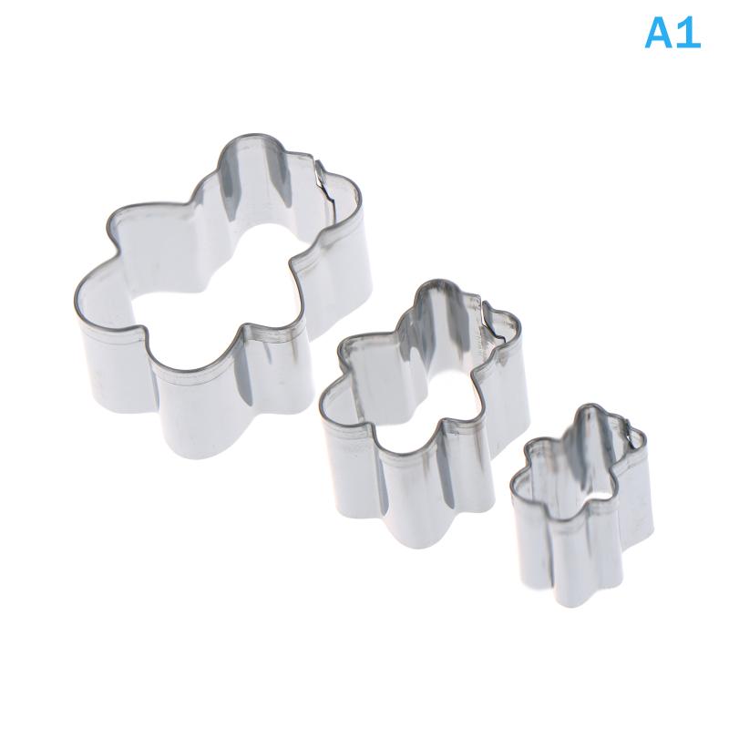 

3 Size Stainless Steel Heart Flower Round Cloud Bear Shape Cookies Cutters Fondant Cake Decorating Tools Mold Kitchen Bakeware Bear