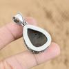 925 Silver Pear Moroccan Mud Crack Fossil Stone Wife Vintage New Pendant Jewelry