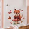 Cute Little Fox Mushroom Butterfly Bedroom Living Room Home Wall Background Beautification Decoration Wall Stickers