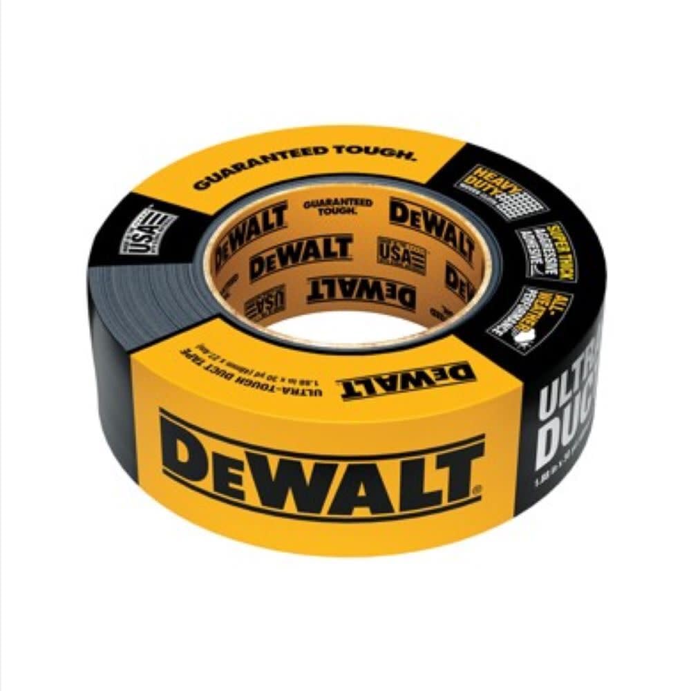 DEWALT Ультрапрочный Черный Армированный Скотч, Один Рулон, 1,88 дюйма x 30 ярдов