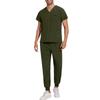 Mens' Comfortable And Casual Solid Color Short Sleeved Pants Protective Suit Set