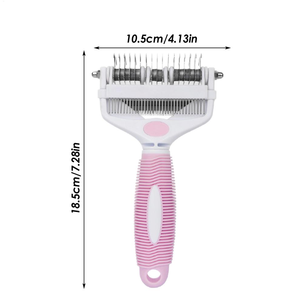 

Dog Rake Loose Hair Remover Multifunctional Anti-Slip Grooming Tool For Shedding Cleaning Kitten Puppy Home Bath Travel Indoor розовый