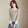 Srcr Women's Cropped Color-Block Wool Sweater