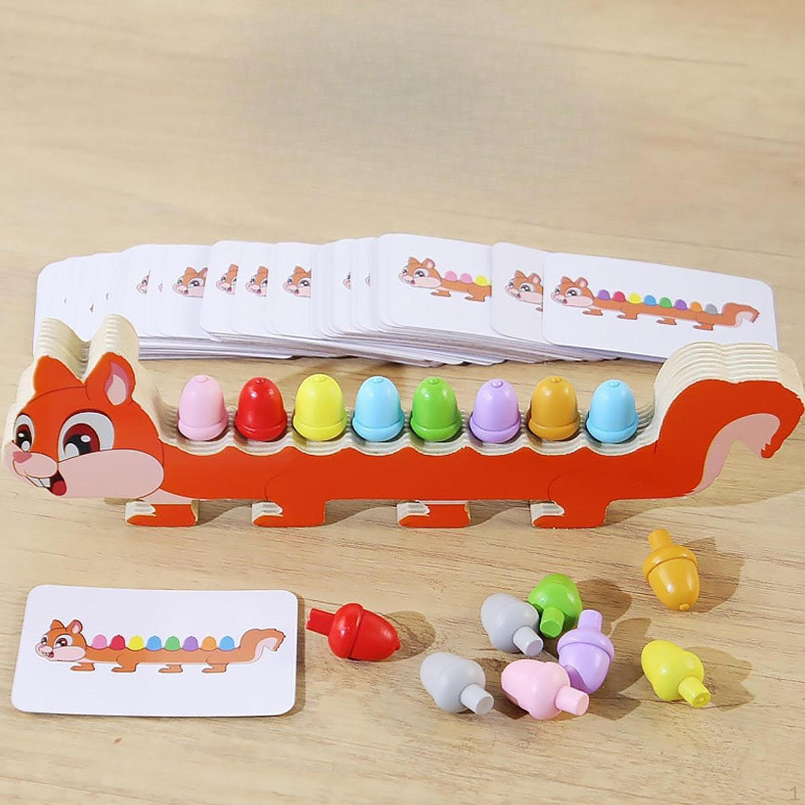 

Мелкая моторика Сопоставление цветов Мультфильмы Развитие Монтессори Игрушки Дошкольные Занятия для Детей squirrel