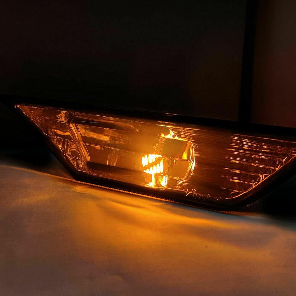ADIIL Smoke Lens Amber Full LED Bulb Front Bumper Side Markers Turn Signal Light Set Compatible with 2016-2021 Honda Civic 10th Gen Sedan Coupe