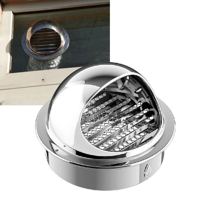 External Stainless Steel Wall Vent Cap Rainproof Cover Ventilation Kitchen Hood