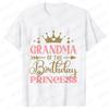 Fashion Birthday Princess Girls Party T-shirt Family Gathering Matching Sibling Tees Kids Adult Clothing Crown Graphic Y2k Tops