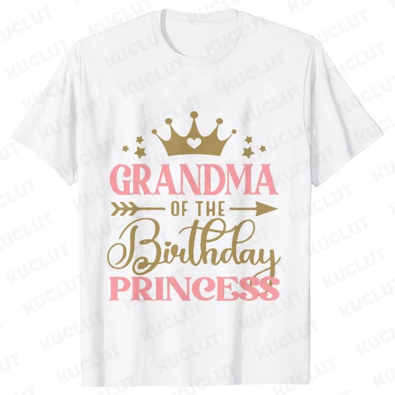 Fashion Birthday Princess Girls Party T-shirt Family Gathering Matching Sibling Tees Kids Adult Clothing Crown Graphic Y2k Tops