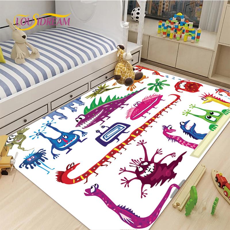 Cute Cartoon Dinosaur Carpet for Living Room Bedroom Rugs Kitchen Kids Door Unslip Floor Mat Birthday gift photography props Rug