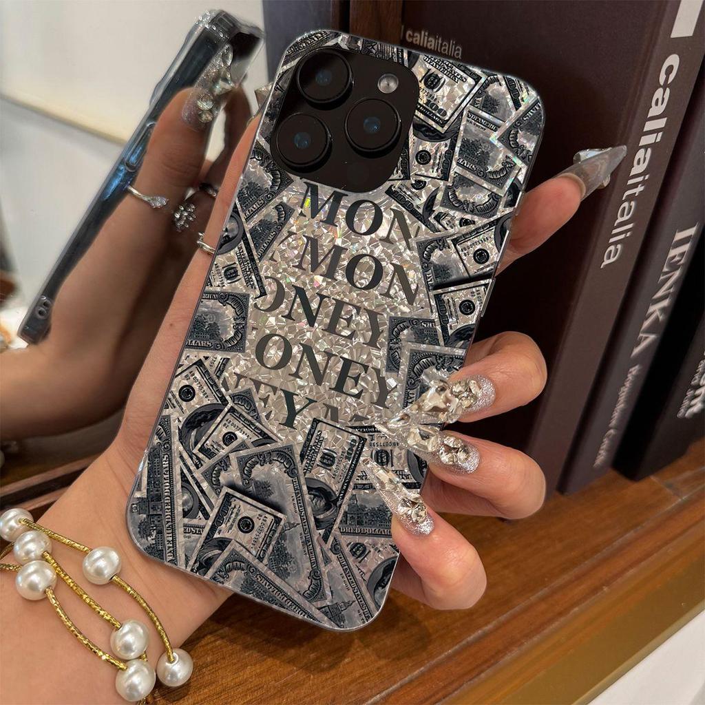 Acrylic Back TPU Bumper for Iphone XS Max 18 Pro Max 11 XR 15 13 12 17 Pro 16 Plus Air 14 Black Heart Shapes Hone Case Shockproof Cover
