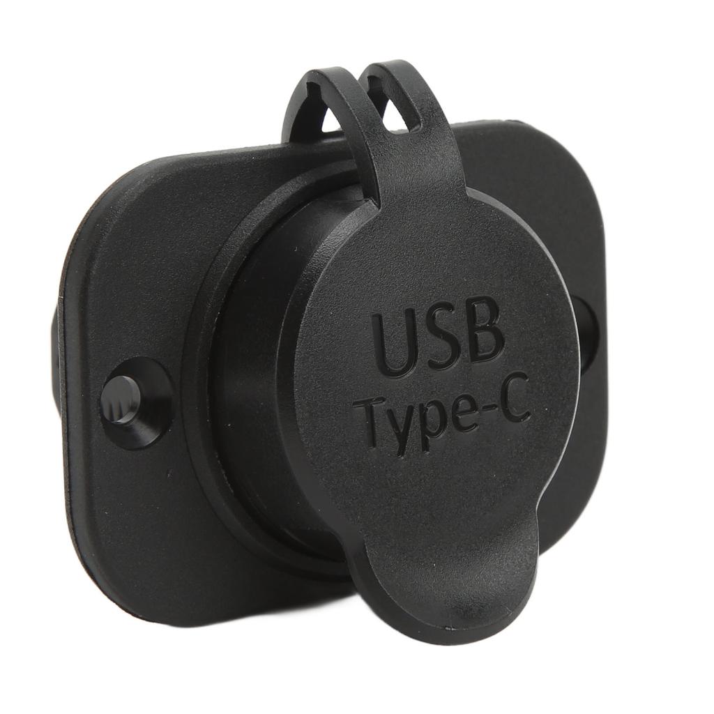 Dual Port Type C Car Charger with Waterproof Cover QC 3.0 PD 18W Universal for RV Boat SUV Sedan Mot