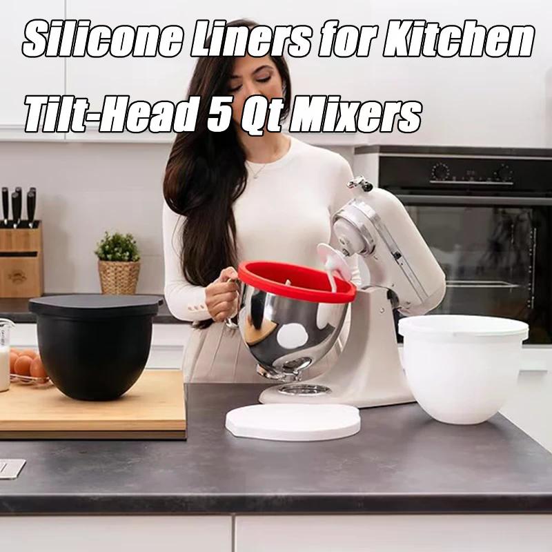 Fodere in Silicone per Ciotola di Planetaria, Fodere in Silicone per Planetarie da Cucina con Testa Inclinabile da 5 Qt – Accessori e Attacchi per Planetaria da Cucina