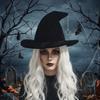 Korean Style Wool Bucket Hat Star Pendant Halloween Hat Vintage Witch Hat  Party