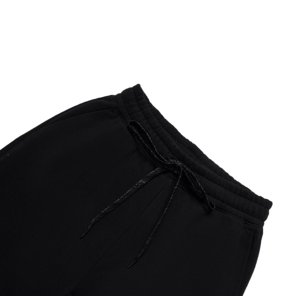 Li Ning Solid Color Straight Leg Drawstring Fleece Lined Warm Knitted Sports Pants Women Bottoms Black AKLSB10-4