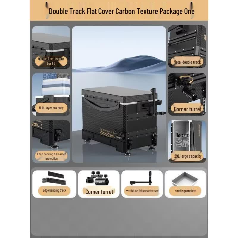 HANDUNYOU 29L Anti-Scratch Multifunctional Fishing Box
