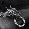 Chinese Dragon Head Charm Bracelets for Men Gold Color 316 Stainless Steel Jewelry High Polished  Curb Chain Bracelet