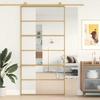 VidaXL Gold Sliding Door 102.5x205cm Clear ESG Glass and Aluminum 155162