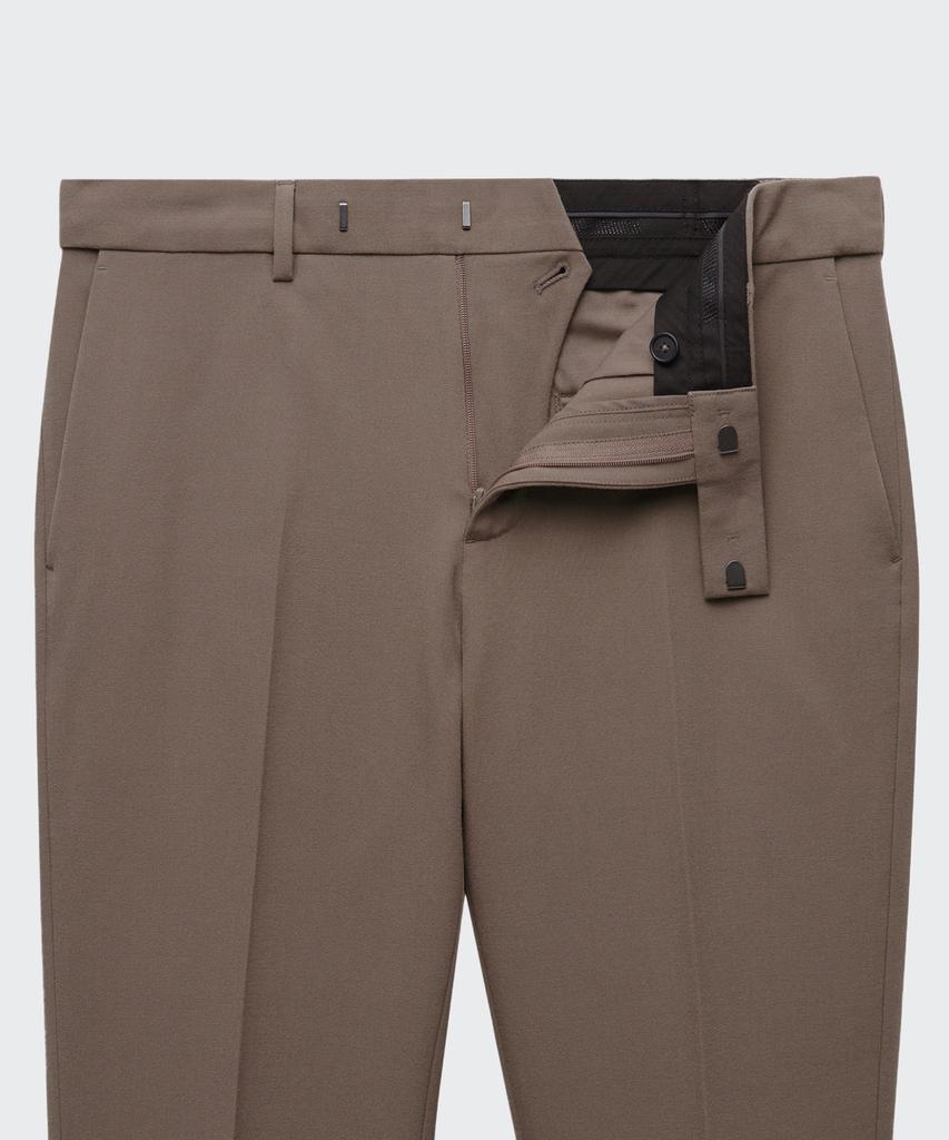 Musinsa Standard Tapered Hidden Banding Crop Slacks [Dusty Beige]