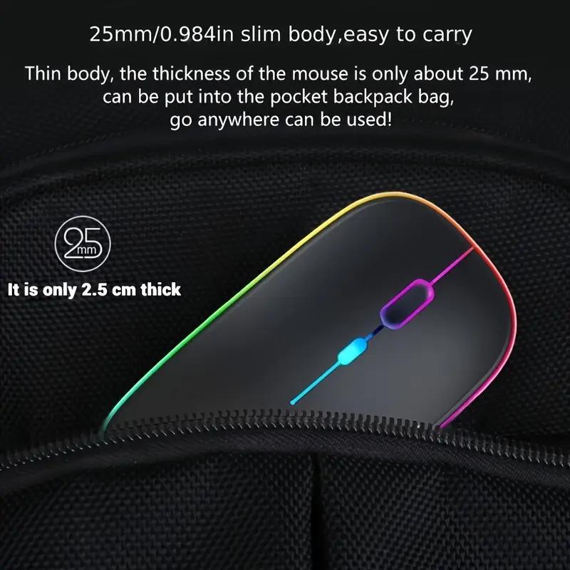 Wireless Rechargeable Mouse With LED Backlight Bluetooth Gaming Mouse Suitable For MAC/Laptop/PC/Windows