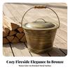 Fireplace Ash Pail with Handle Rustic Lid Compact for Homeowners