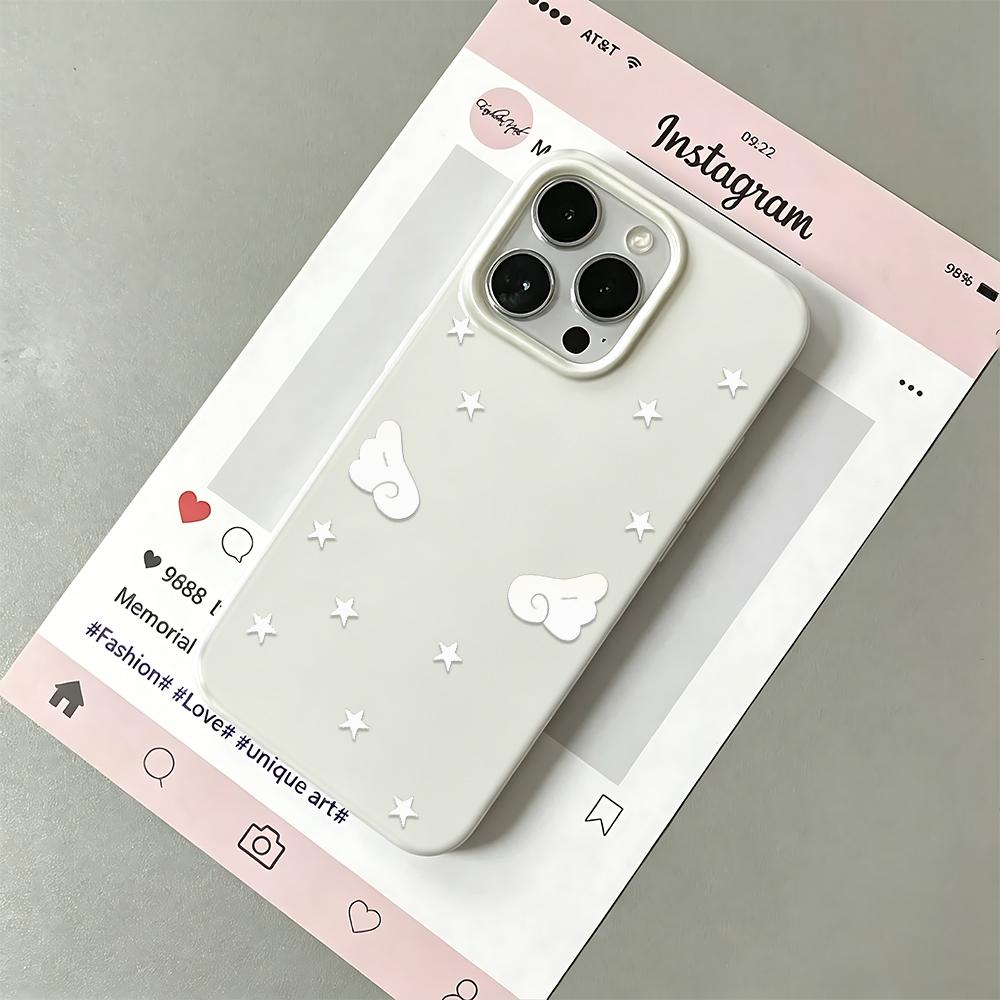 Little Angel Wings Phone Case For Iphone 11 12 13 14 Plus 15 16 17 Pro Max 17Air Phone Cover Non-Yellowing Coque Funda