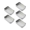 5pcs Metal Rectangular Empty Box Pins Jewelry Crafts Storage Reusable Portable Containers Box Silver