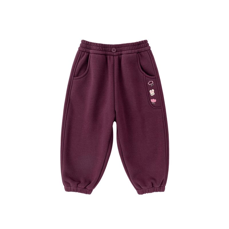 Toddler Girls' Winter Thickened Casual Pants