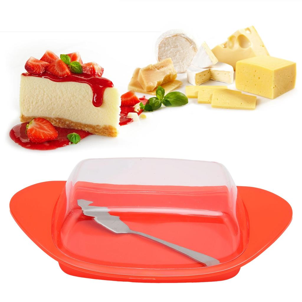 BoatShaped   Dish with Lid Food Grade PP   Cutting Box for Chess Home Kitchen(Red )