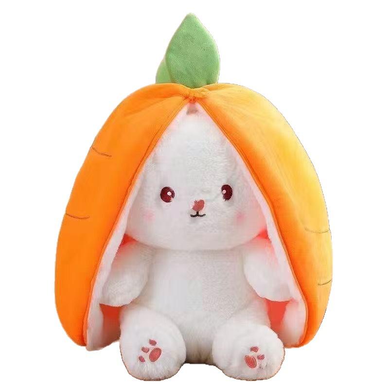 Strawberry Rabbit Plush: Adorable Carrot Bunny Doll & Girls' Sleeping Pillow