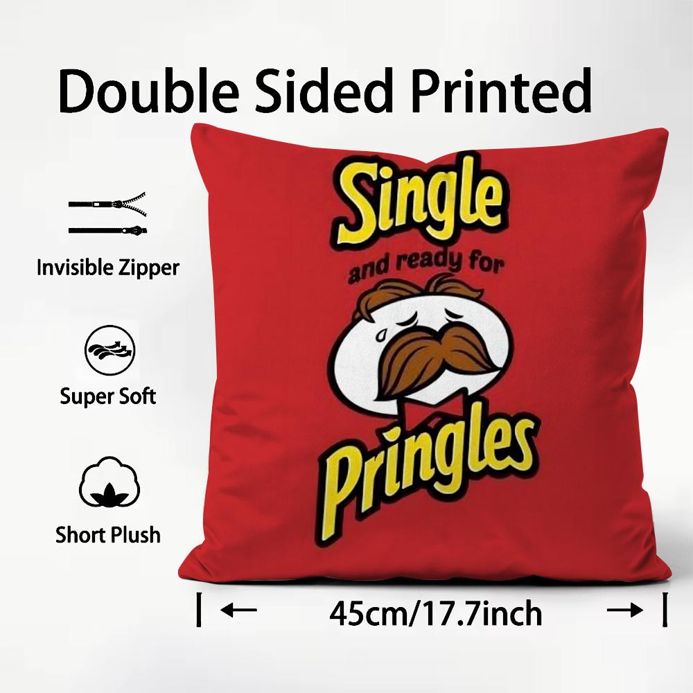Classic P-Pringles Cushion Cover Comfortable Reversible Pillow Cover Ideal for Car Sofa Bedroom & Beyond