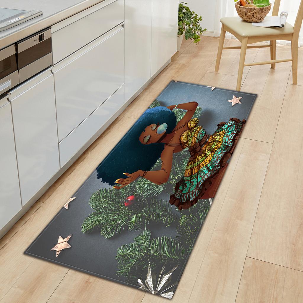 African Women'S Theme Carpet Long Floor Mat Doormat