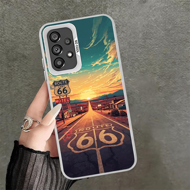 

America Route 66 Shockproof Phone Case for Samsung A17 A16 A15 A14 A37 A57 A36 A56 A26 A35 A55 A25 A34 A54 A24 A13 A23 A33 A53 A Samsung A37