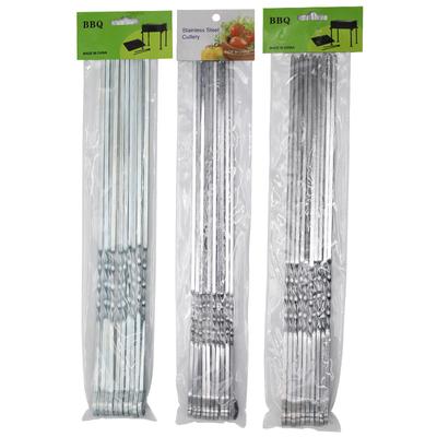 Skewers for Barbecue Reusable Grill Stainless Steel Shish Kebab BBQ Camping Flat Forks Gadgets Kitchen Accessories Tools