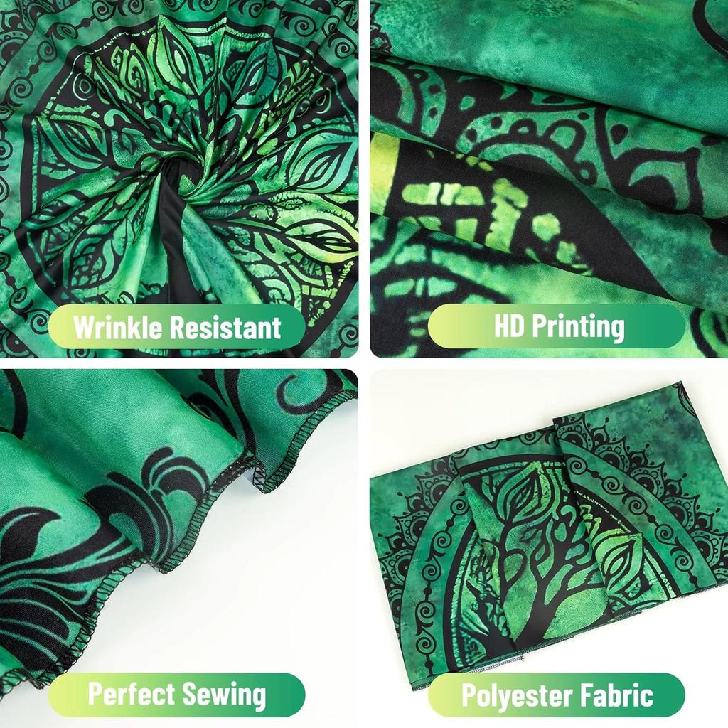 Tree Of Life Mandala Decor Tapestry Green Vintage Themed Wall Hanging Decorative Wall Cloth For Living Room Bedroom Room Decor
