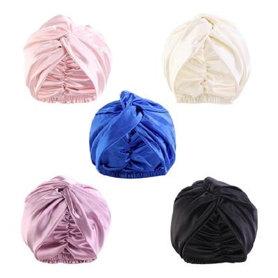 Silk Feel Nighttime Hair Protector Hair Bonnet Twisted Design Elegant Double Layer Sleep Cap Moisture Wicking Bonnet