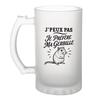 Chope De Bière - PLANETEE - J'peux Pas Je Préfère Ma Gerbille - Givrée - Verre Trempé 470 Ml - Motif Minimaliste