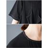 Dimanaf New 2025 Plus Size Summer Dress Women Basic Black Casual Short Sleeve Dress Loose Long Dress