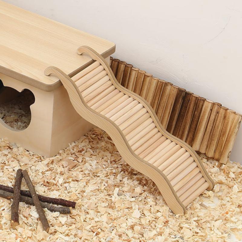 Scară din lemn cu valuri pentru hamsteri, animale de companie, jucării de joacă, ecologică, jucărie distractivă pentru animale mici