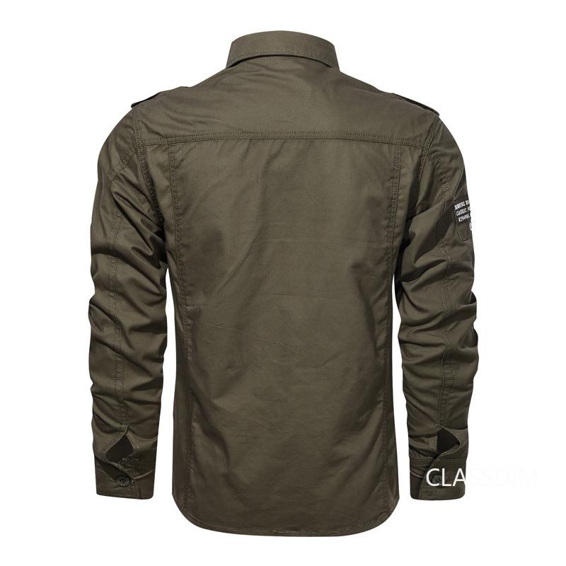 Camicie da Lavoro Militari da Uomo Multi-tasche Camicie Casual da Esterno in Cotone da Uomo Buona Qualità Uomo Taglia Larga Camicie Monocolore a Maniche Lunghe