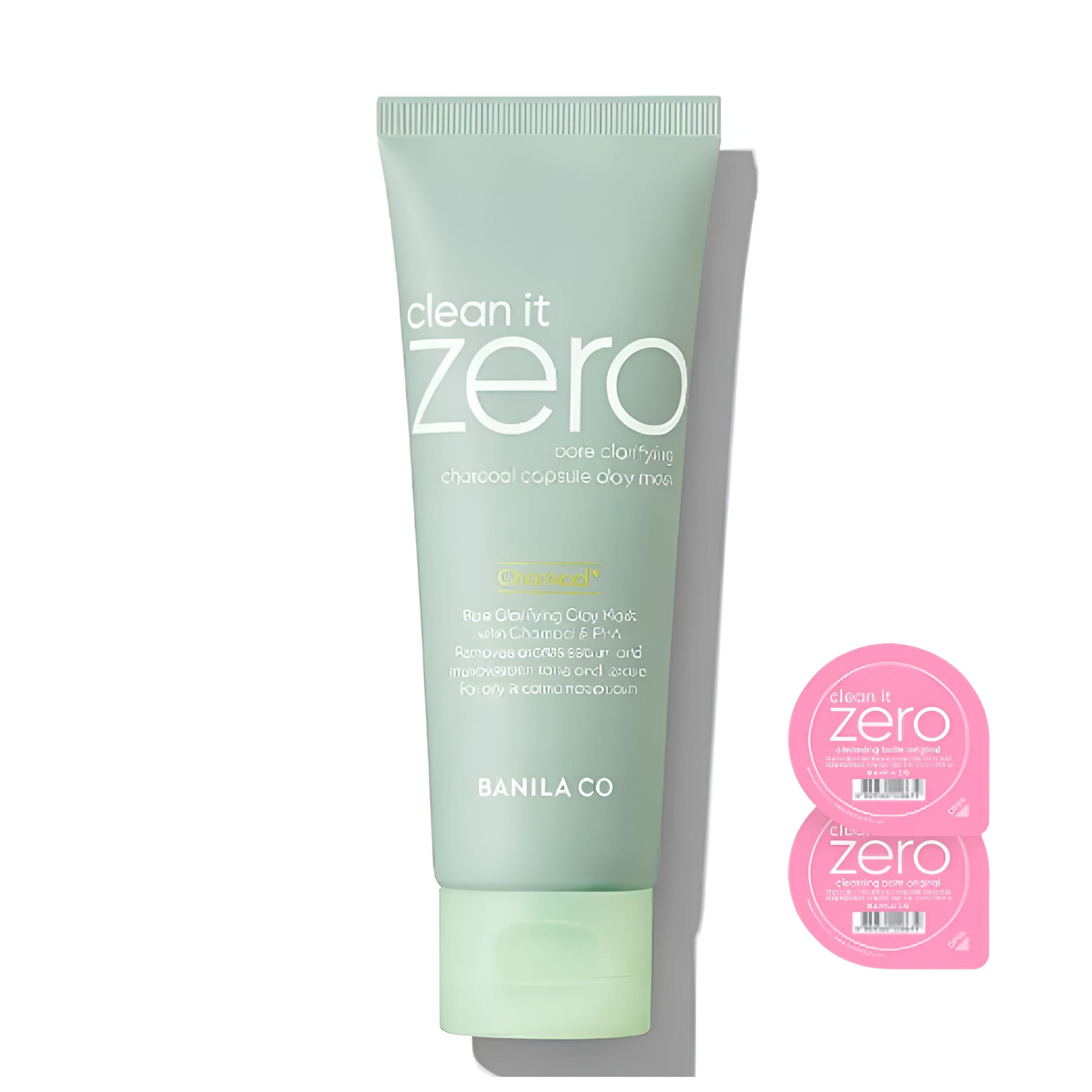 Banila Co Clean It Zero Charcoal Capsule Pore Clay Mask 100g +Free Gift: 3ml × 2 Mini Cleansing Balms