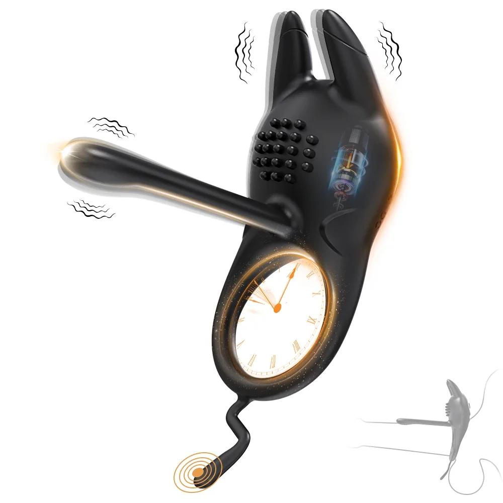 Remote Control Penis Ring Vibrator for Men Ejaculation Delay Penis Extension Penetration Vibrator Cock Ring Sex Toy for Couple
