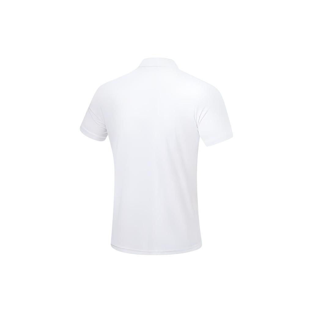 Lining Fitness Series Solid Color Casual Short Sleeve Polo Shirt Men Polo Shirts White APLT027-2