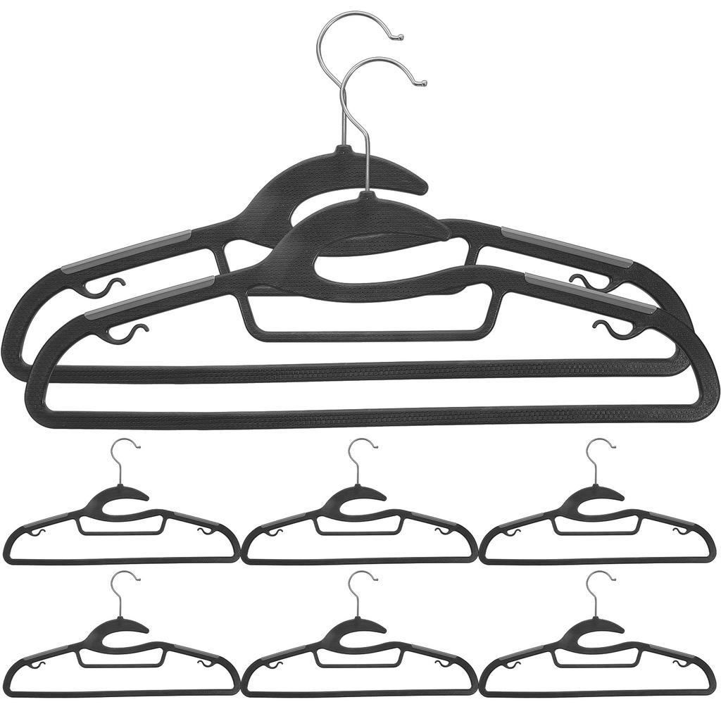 10Pcs Heavy Duty Clothes Hangers Non Slip Thick Plastic Extra Wide Wardrobe Organizer Clothes Drying Space Saver