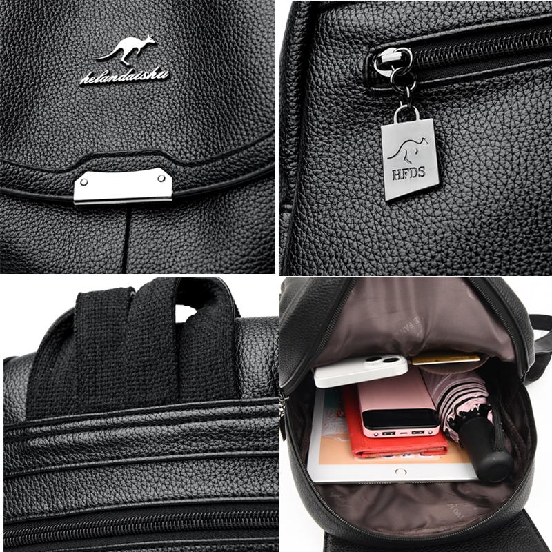 Classic women's high-quality plutonium leather female travel backpack large-capacity fashion travel backpack