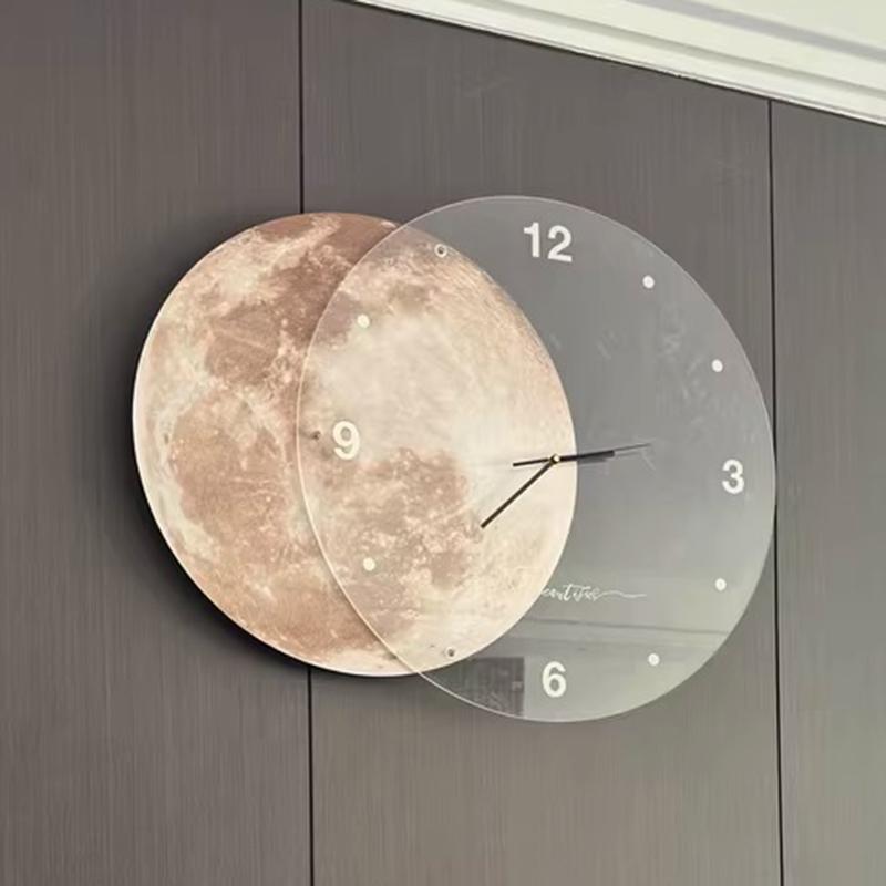 Large 3D Wall Clocks Silent Movement LED Light Wall Clock Luxury Living Room Decoration Accessories Elegant Interior Ornaments