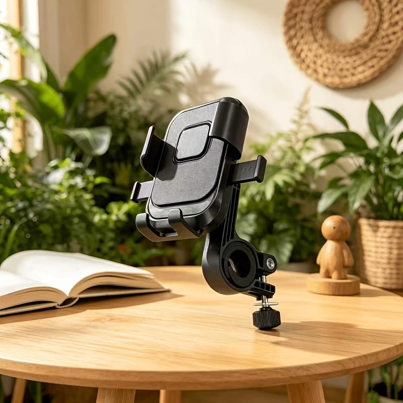 3pcs Sturdy Motorcycle and Bicycle Phone Mount with One-click Auto-lock Design, 360-degree Rotatable and Adjustable Bracket, Universal Phone Holder